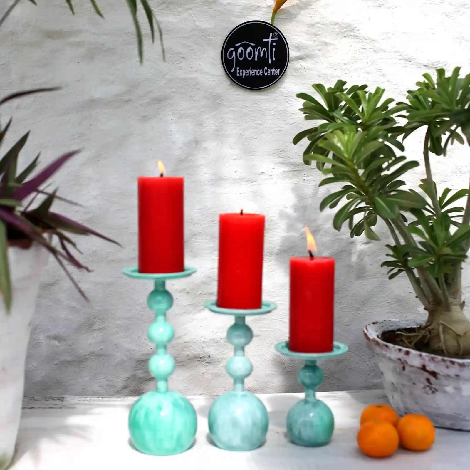 Seafoam Trio Candle Holders