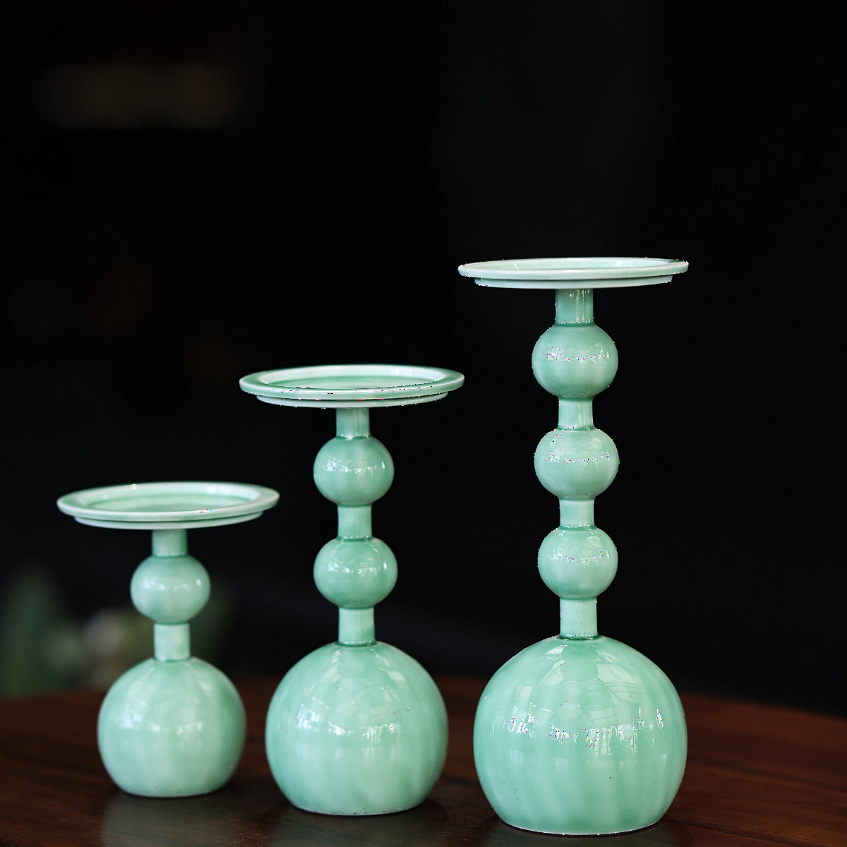 Seafoam Trio Candle Stands