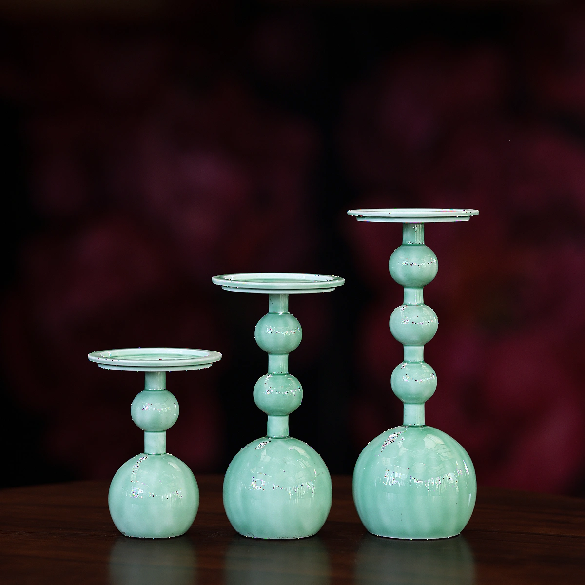 Seafoam Trio Candle Stands