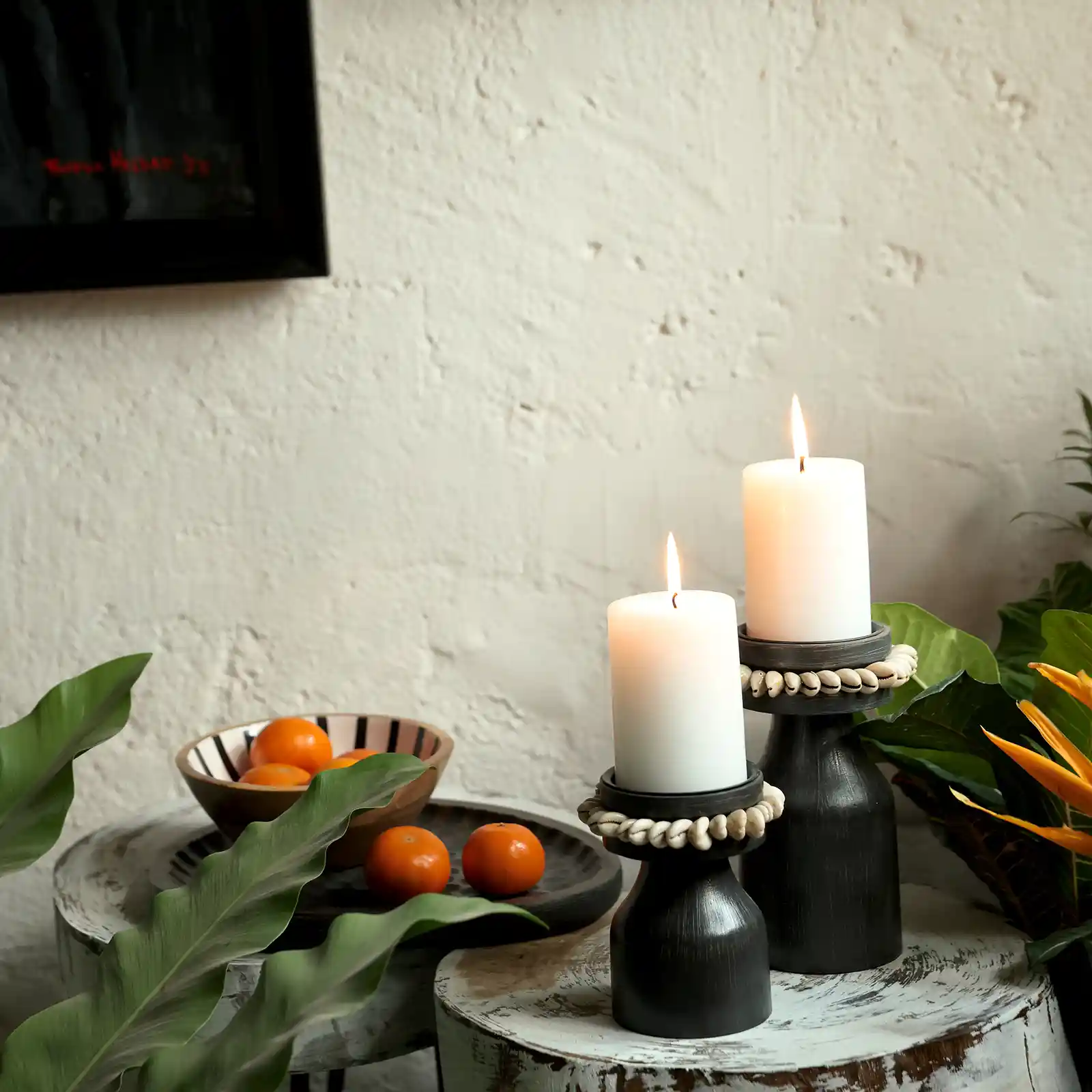 Twin Flames (Black Candle Stands)